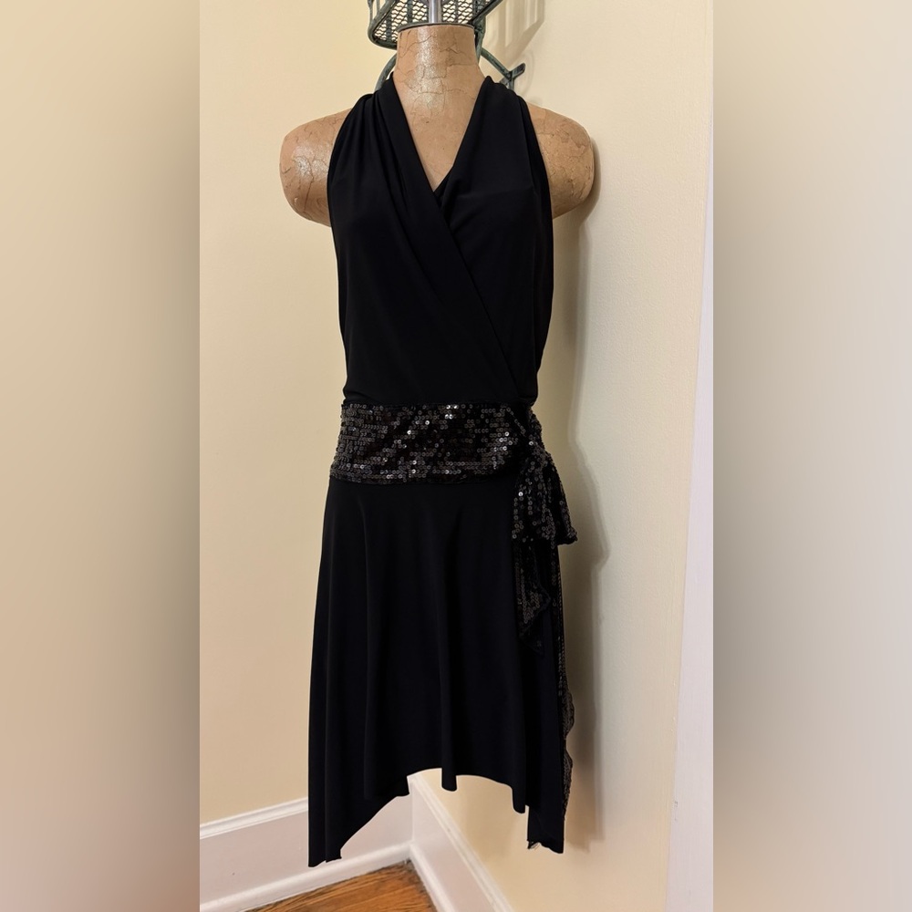 Vintage B Darlin Black Sequin Midi Dress